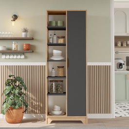 Hanah Home Armario Multiusos LIB2-SA Roble y Antracita